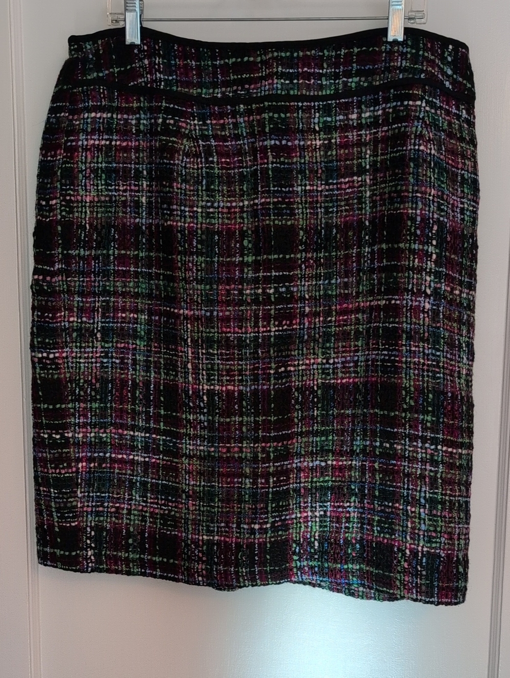 Multicolor Tweed Pencil Skirt - Black Base